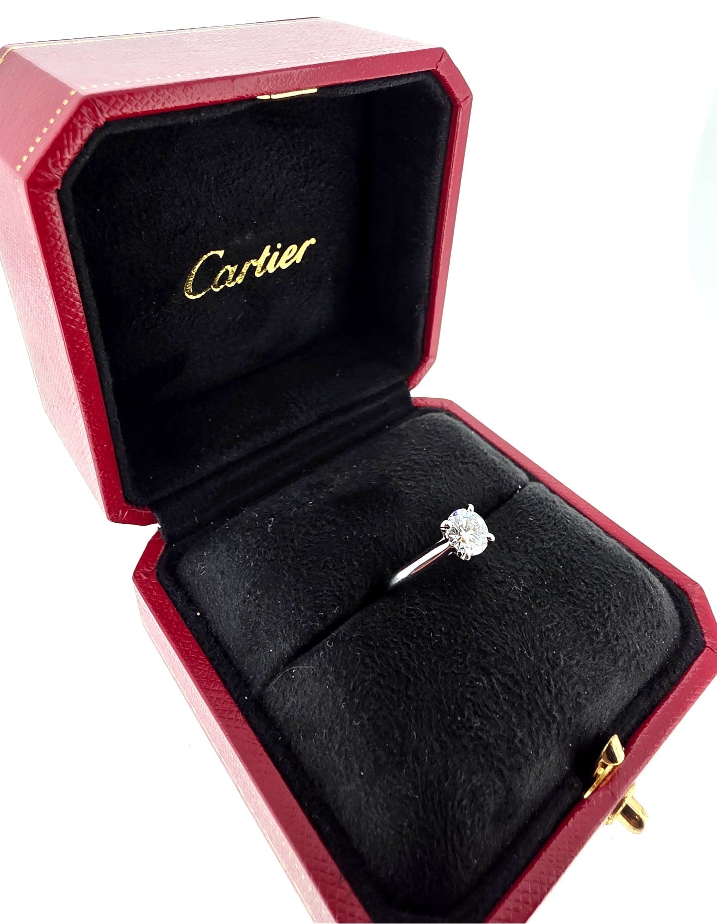 Cartier 1.01 Carat Round Diamond Engagement Ring in Platinum