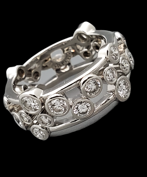 Tiffany & Co. Platinum Bubble Collection Diamond Band Ring Size 5