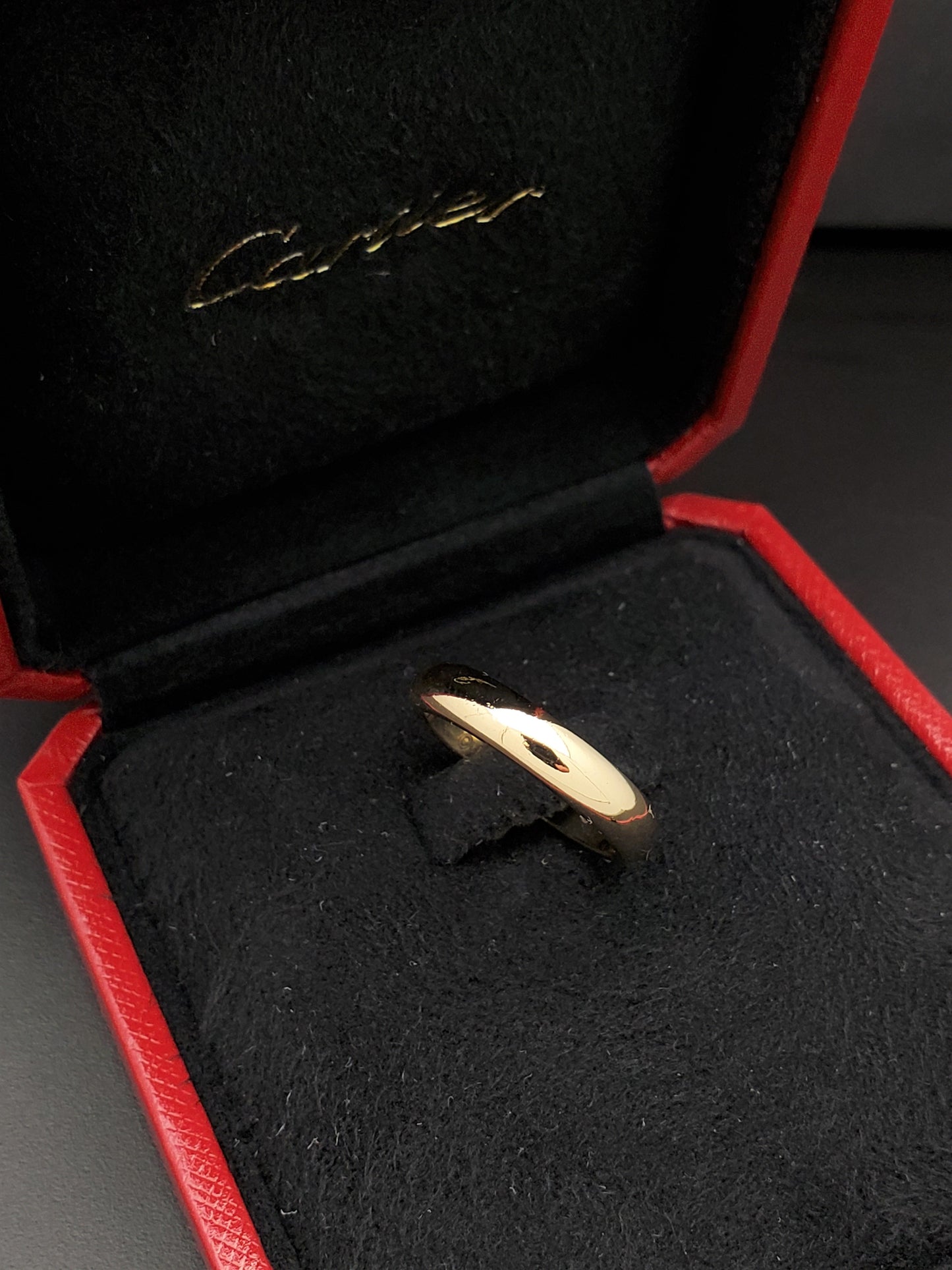 Cartier 18K Yellow Gold 4mm Wide Wedding Band Ring US Size 5.75 Euro Size 51