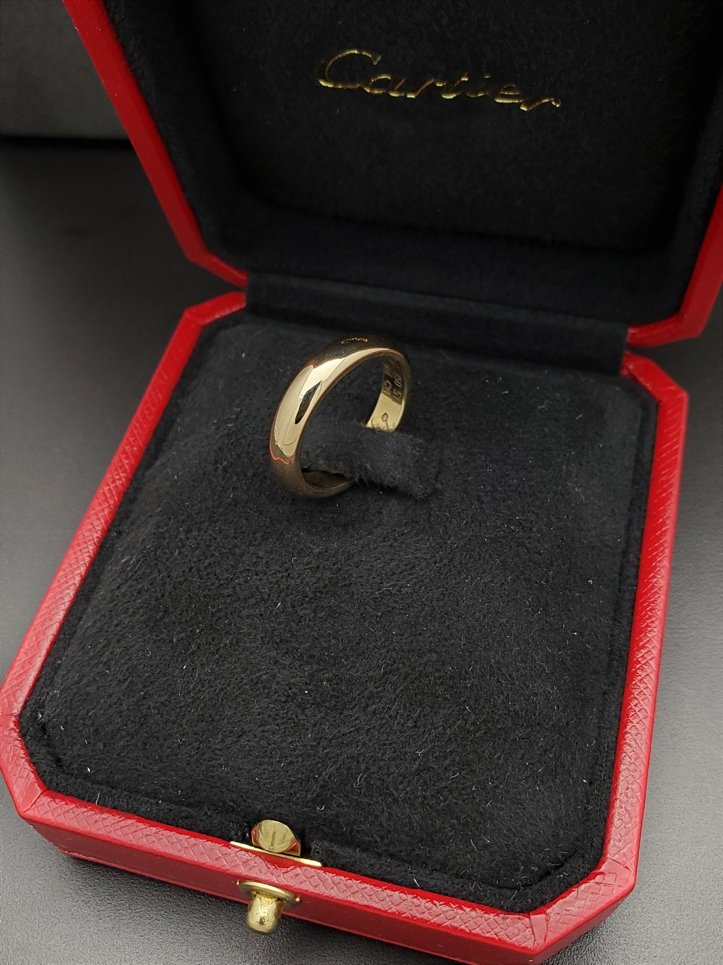 Cartier 18K Yellow Gold 4mm Wide Wedding Band Ring US Size 5.75 Euro Size 51