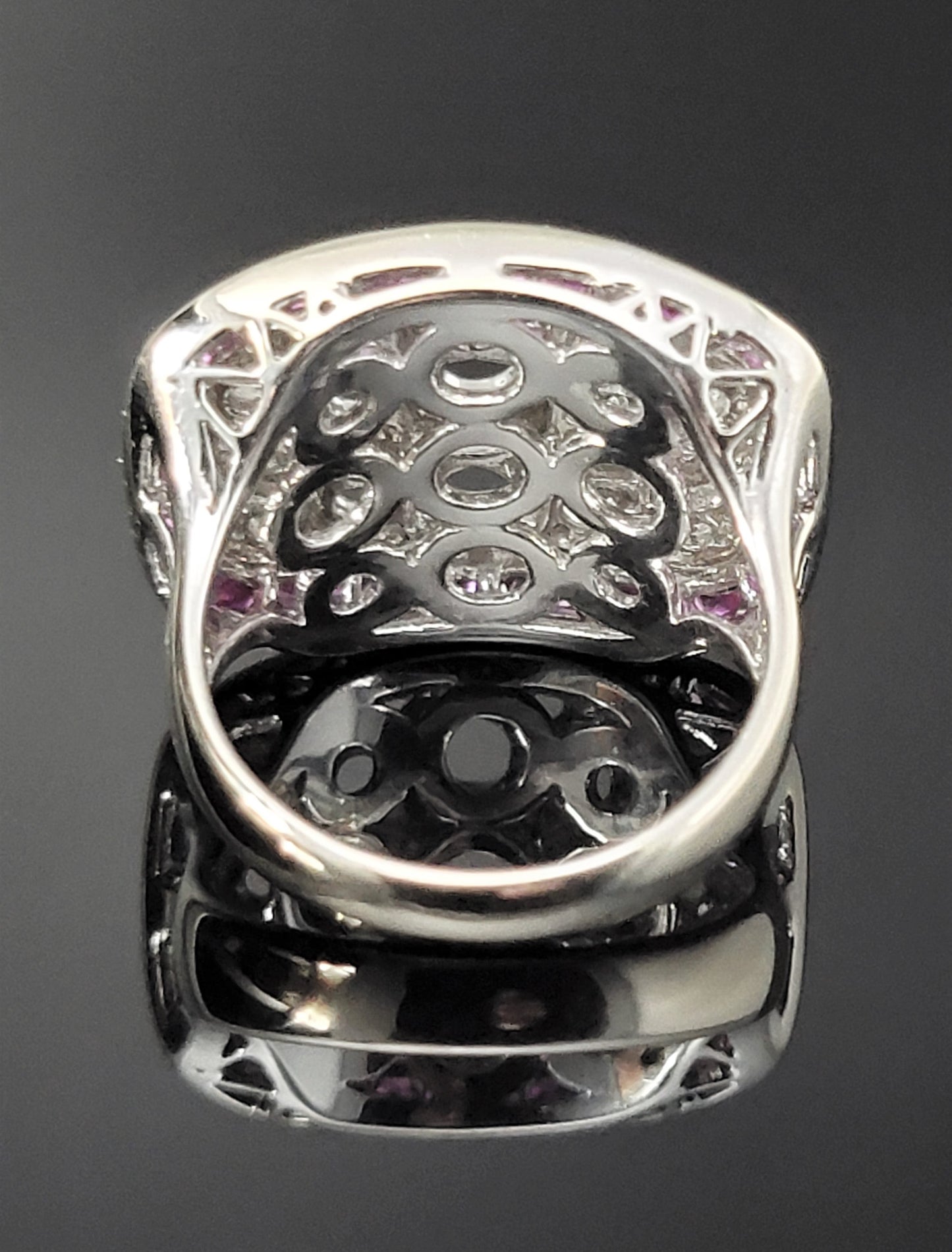 Le Vian 18K White Gold Large Diamond & Ruby Ring