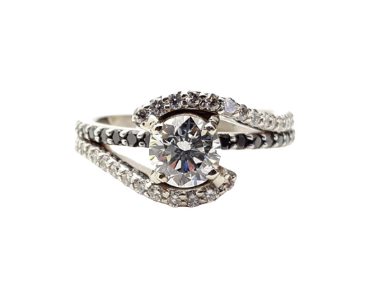 Ladies 14k White Gold Diamond Ring .75ct F/VVS2 GIA Cert Barkev Mounting