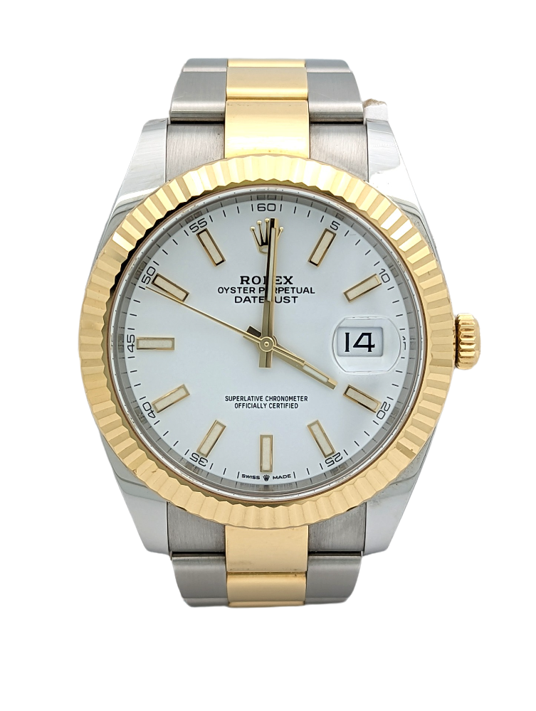 Rolex Datejust 41 Steel & Yellow Gold Silver Dial Men's Watch 126333