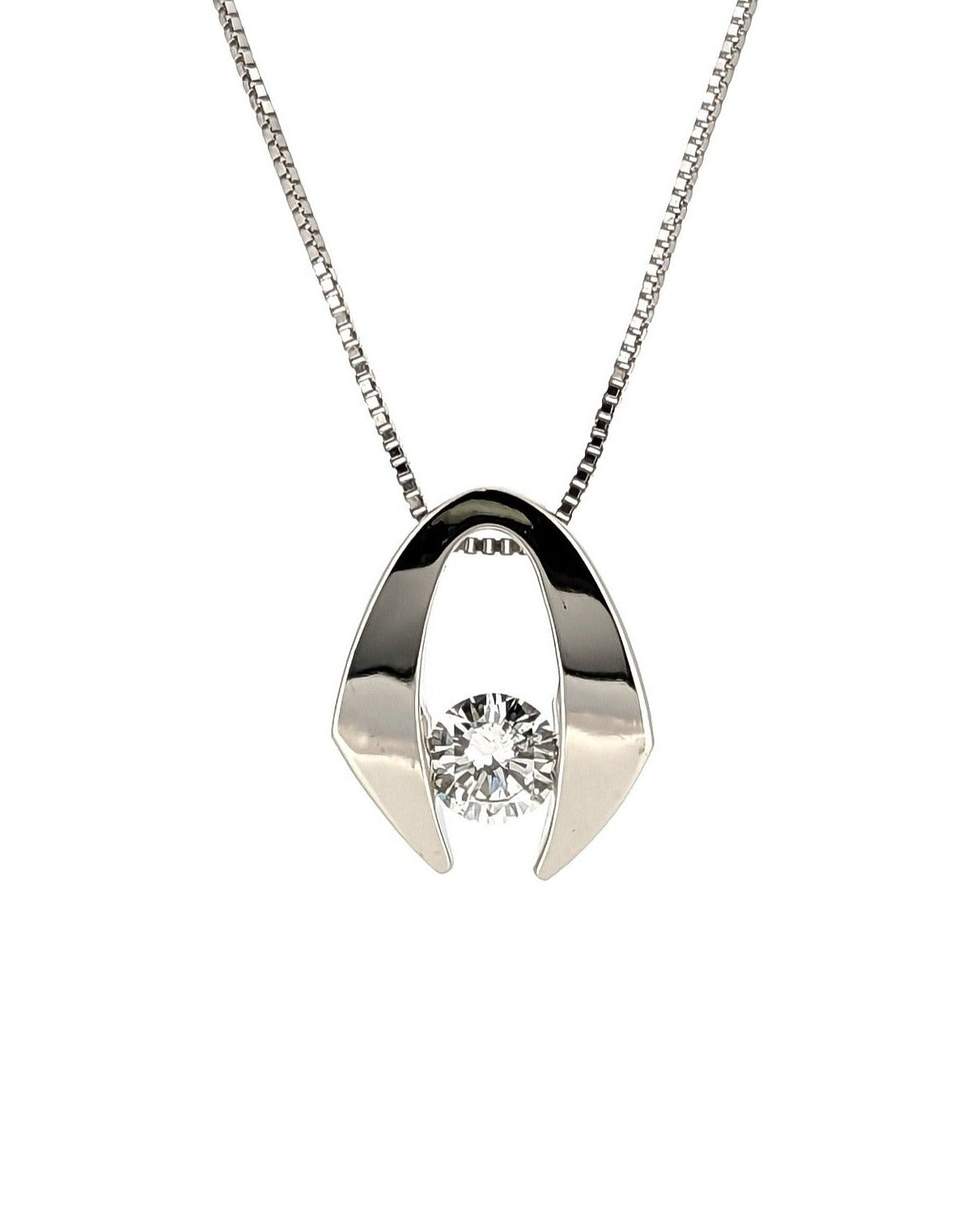 1 Carat Round Diamond Solitaire Necklace in 14K Yellow Gold