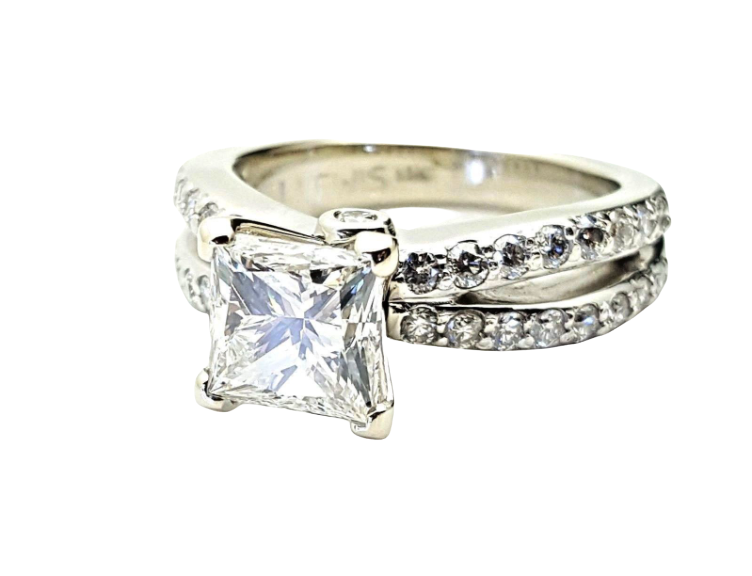 2 Carat F/VS2 Princess Cut Diamond Engagement Ring