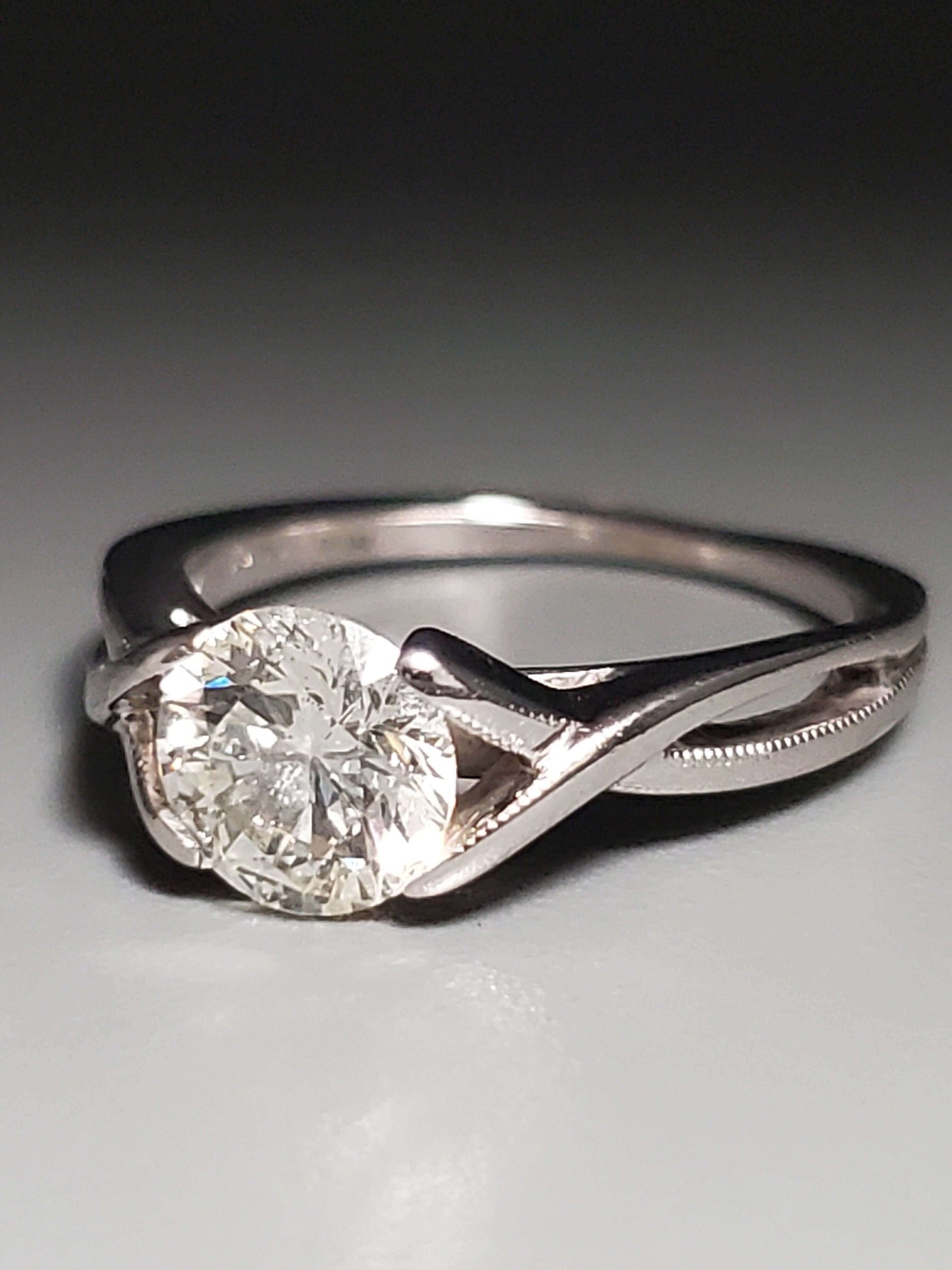 1.01 Carat Round Diamond Platinum Solitaire Engagement Ring
