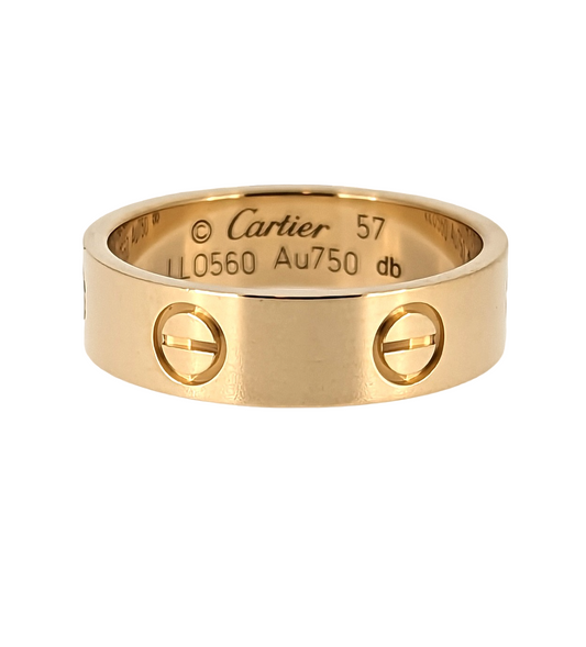 Cartier Love Ring 18k Yellow Gold 5.5mm sz57 US 8