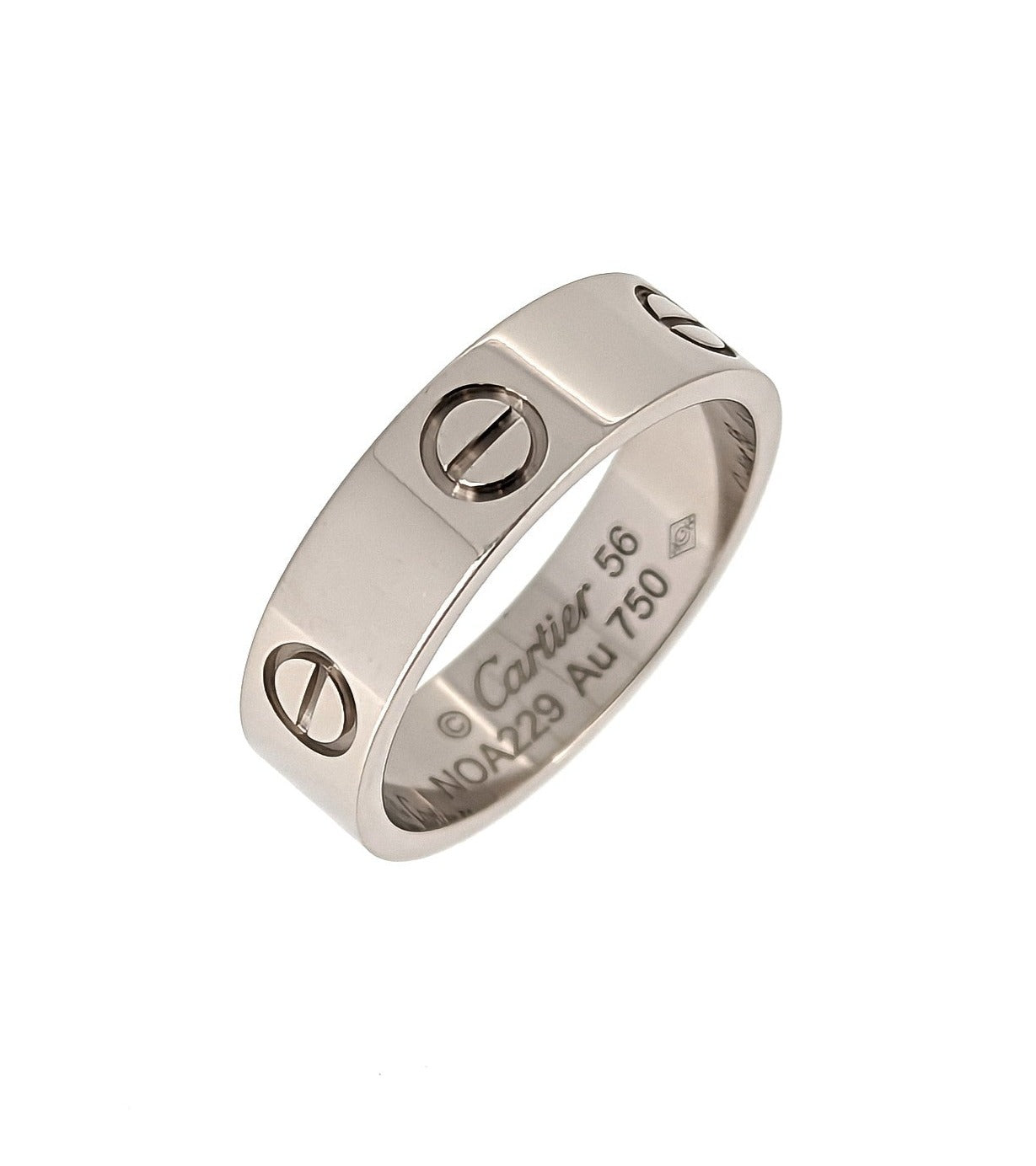 Cartier Love Ring 18k White Gold 5.5mm sz 56 US 7.5