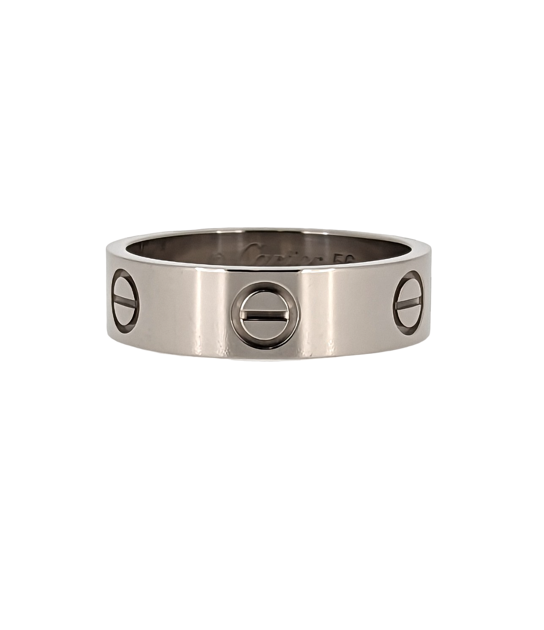 Cartier Love Ring 18k White Gold 5.5mm sz 56 US 7.5