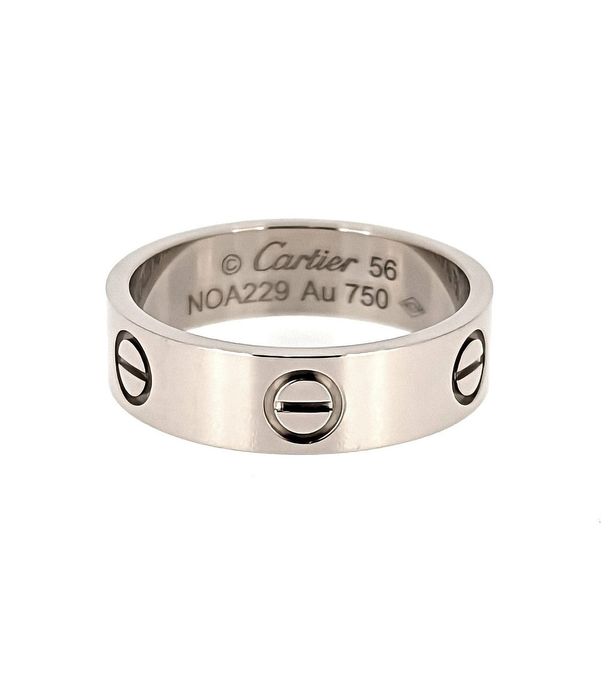 Cartier Love Ring 18k White Gold 5.5mm sz 56 US 7.5