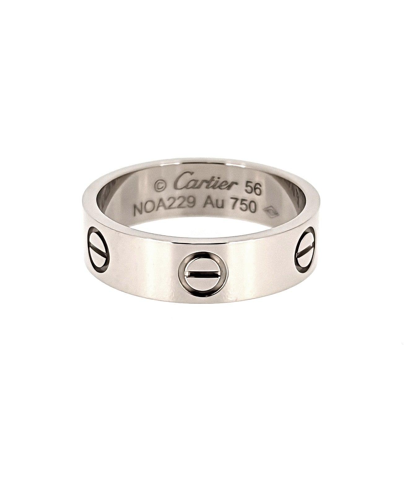 Cartier Love Ring 18k White Gold 5.5mm sz 56 US 7.5