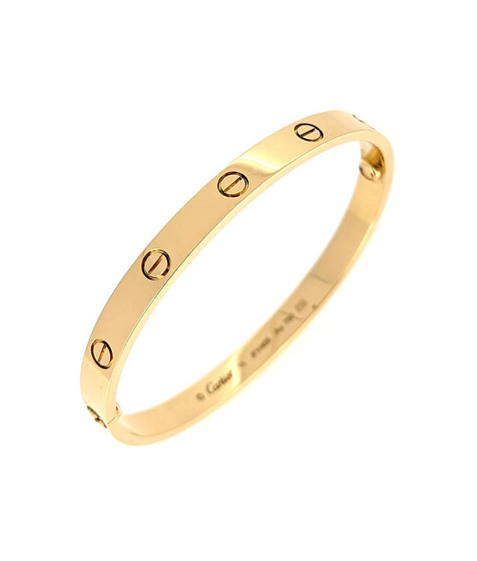 Cartier Love Bracelet 18k Yellow Gold size 18 Box, Pouch and Receipt