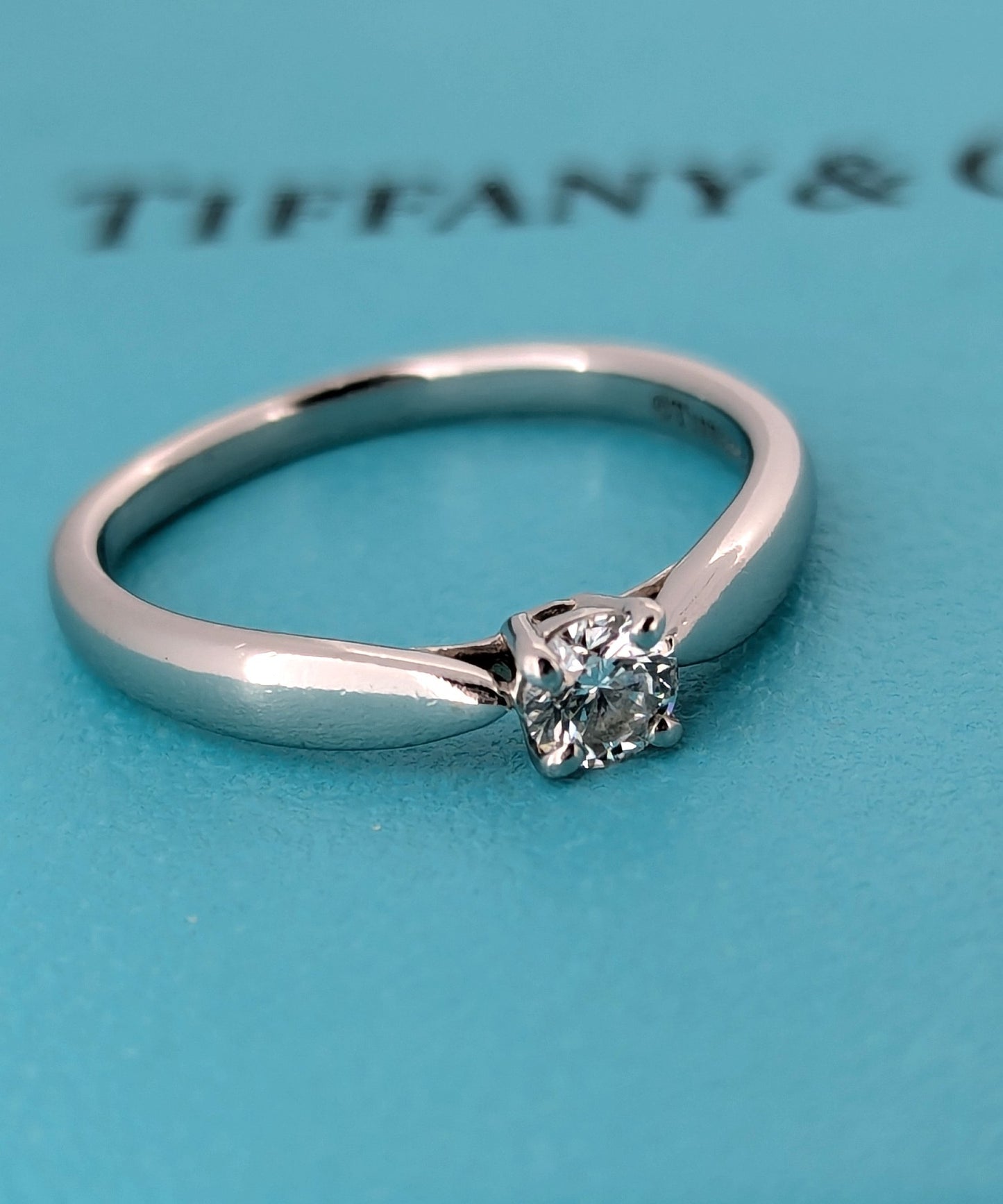 Tiffany & Co. Harmony Platinum 950 0.18ct Diamond Ring US Size 4.25