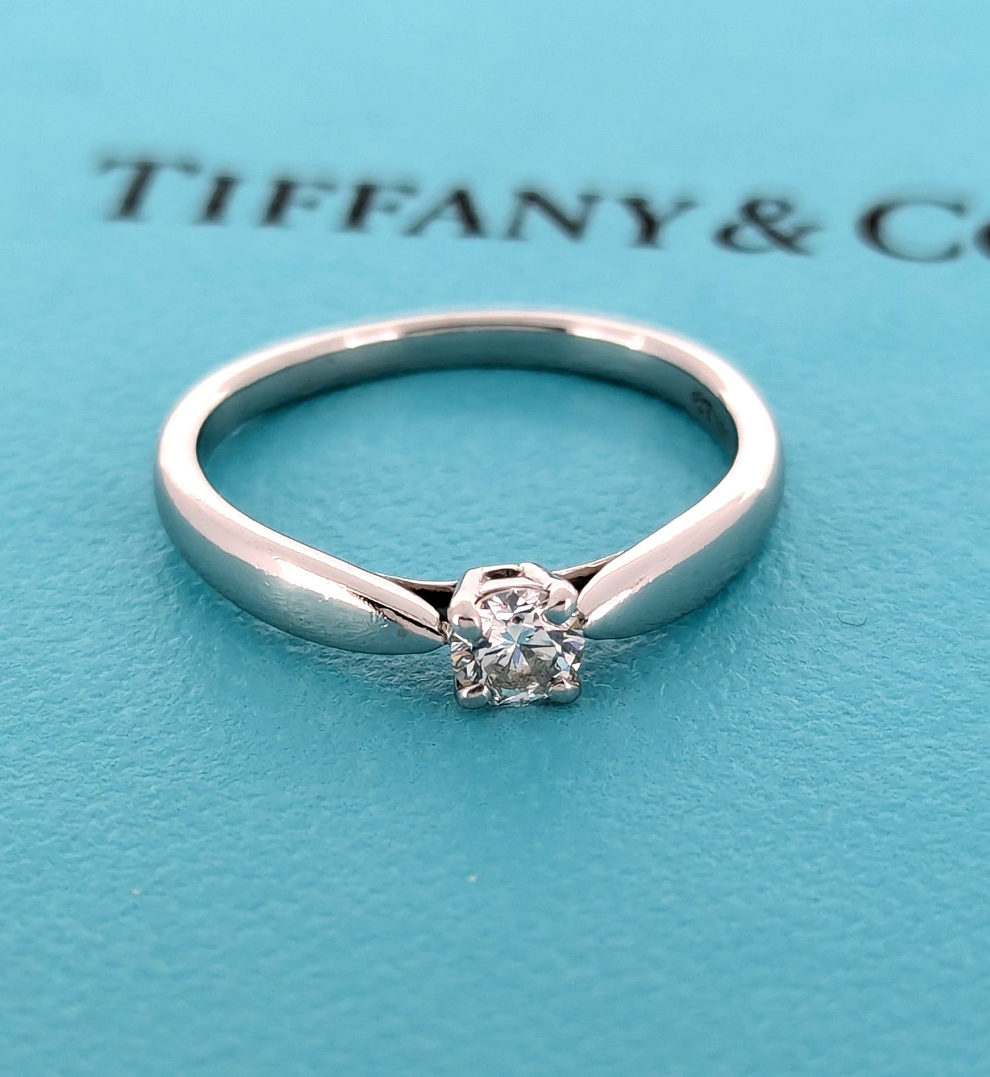Tiffany & Co. Harmony Platinum 950 0.18ct Diamond Ring US Size 4.25