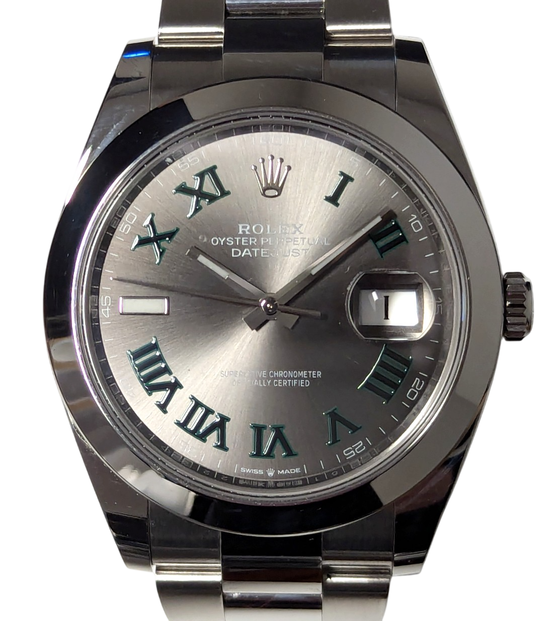 Rolex Datejust 41 Wimbledon Steel Gray Dial Oyster 41mm 126300
