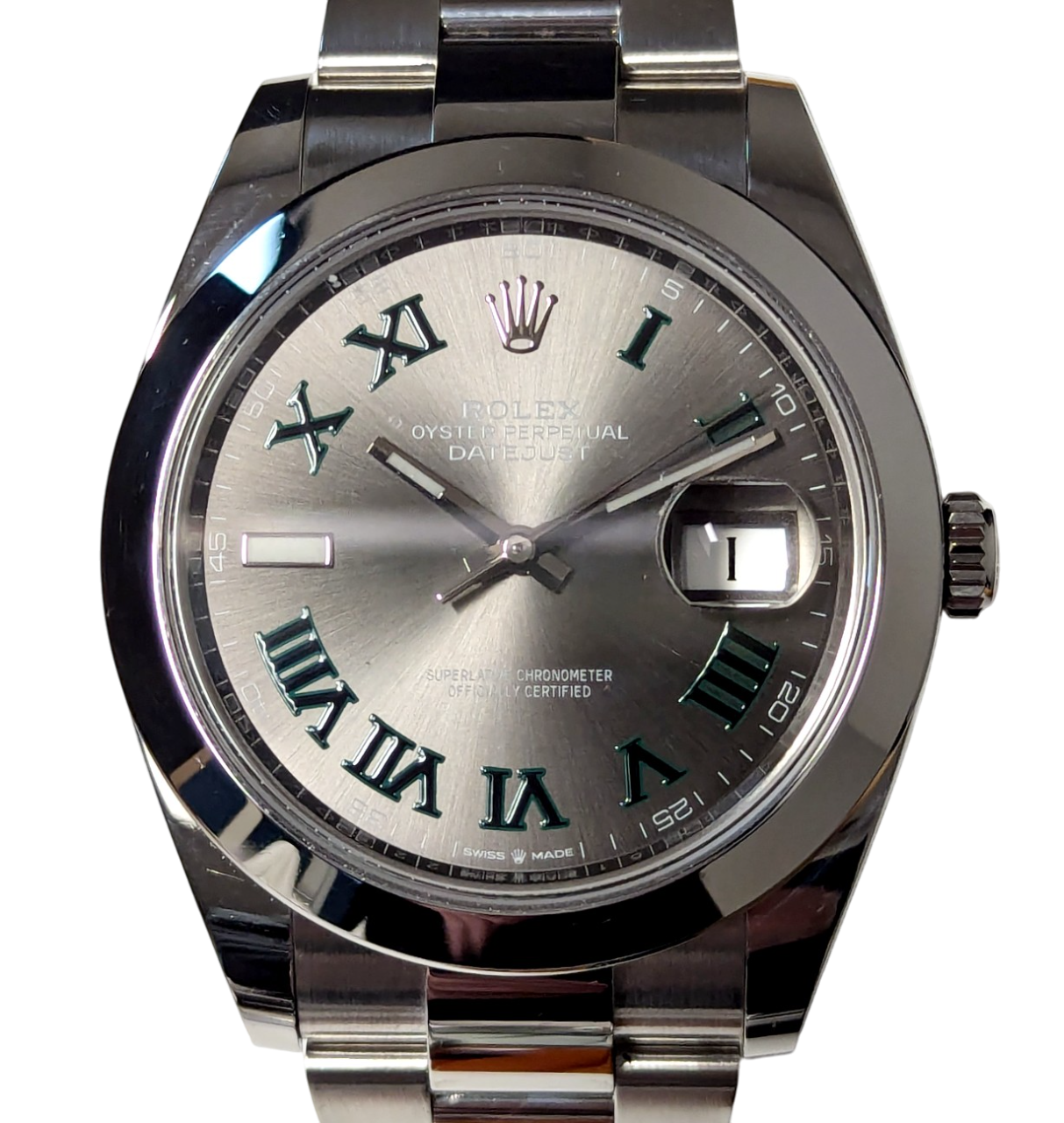Rolex Datejust 41 Wimbledon Steel Gray Dial Oyster 41mm 126300