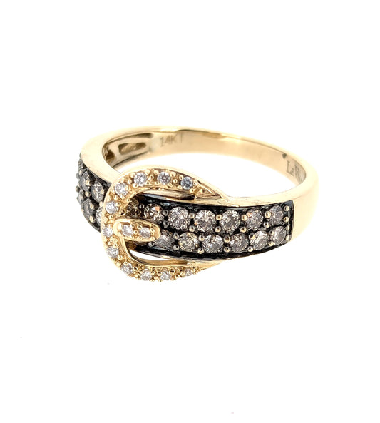 Le Vian 14K Yellow Gold Diamond Buckle Ring sz7