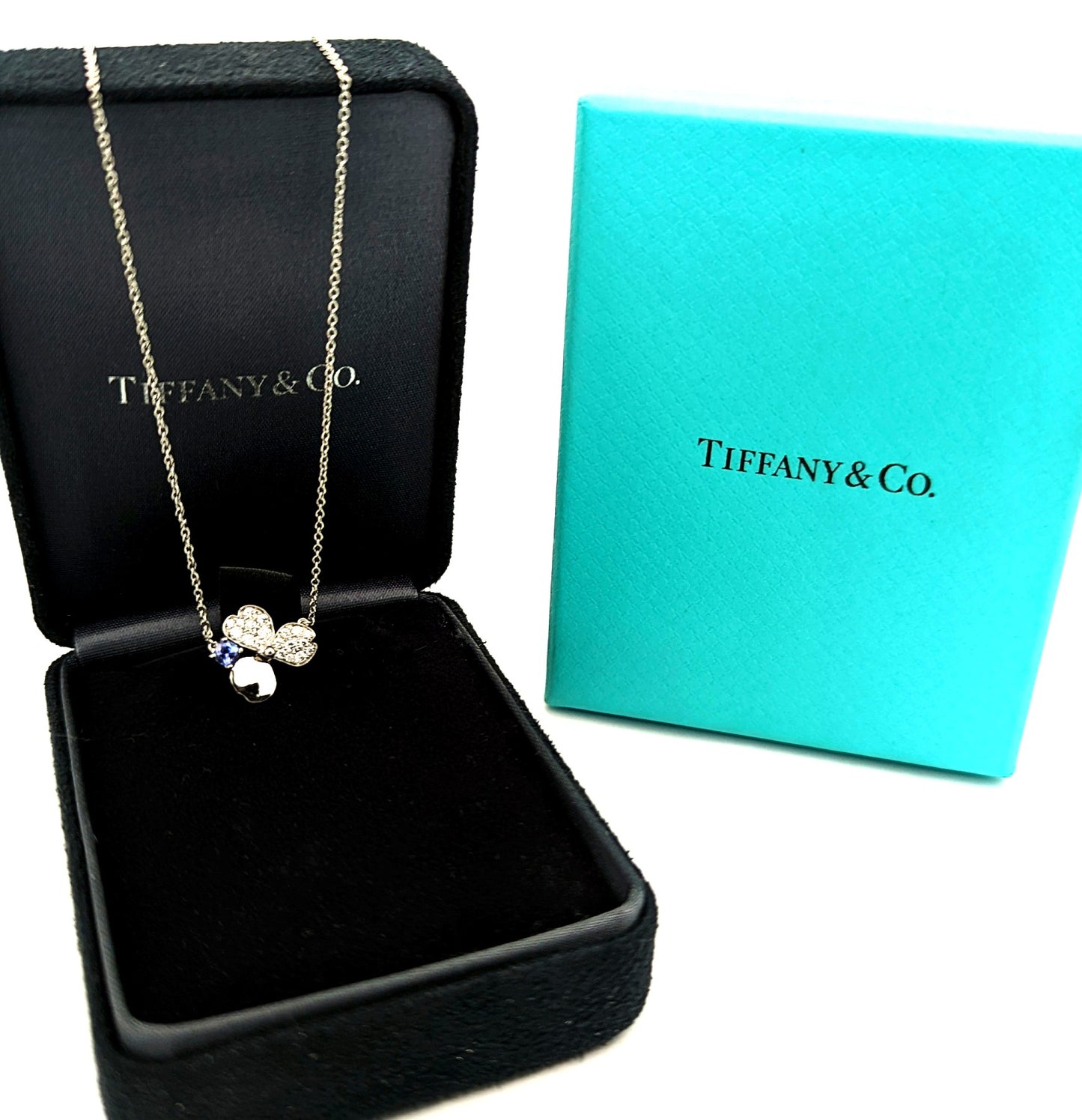 Tiffany & Co. Paper Flowers Diamond Tanzanite Flower Pendant Necklace