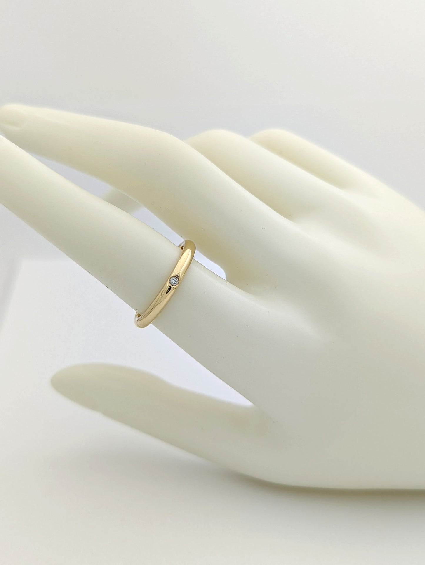 Tiffany & Co. Elsa Peretti Diamond Band Stacking Ring 18K Yellow Gold