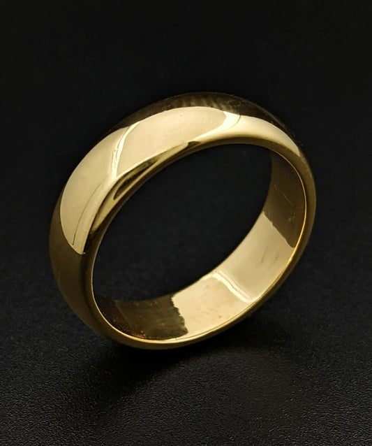 18K Solid Yellow Gold Band Ring