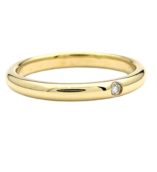 Tiffany & Co. Elsa Peretti Diamond Band Stacking Ring 18K Yellow Gold