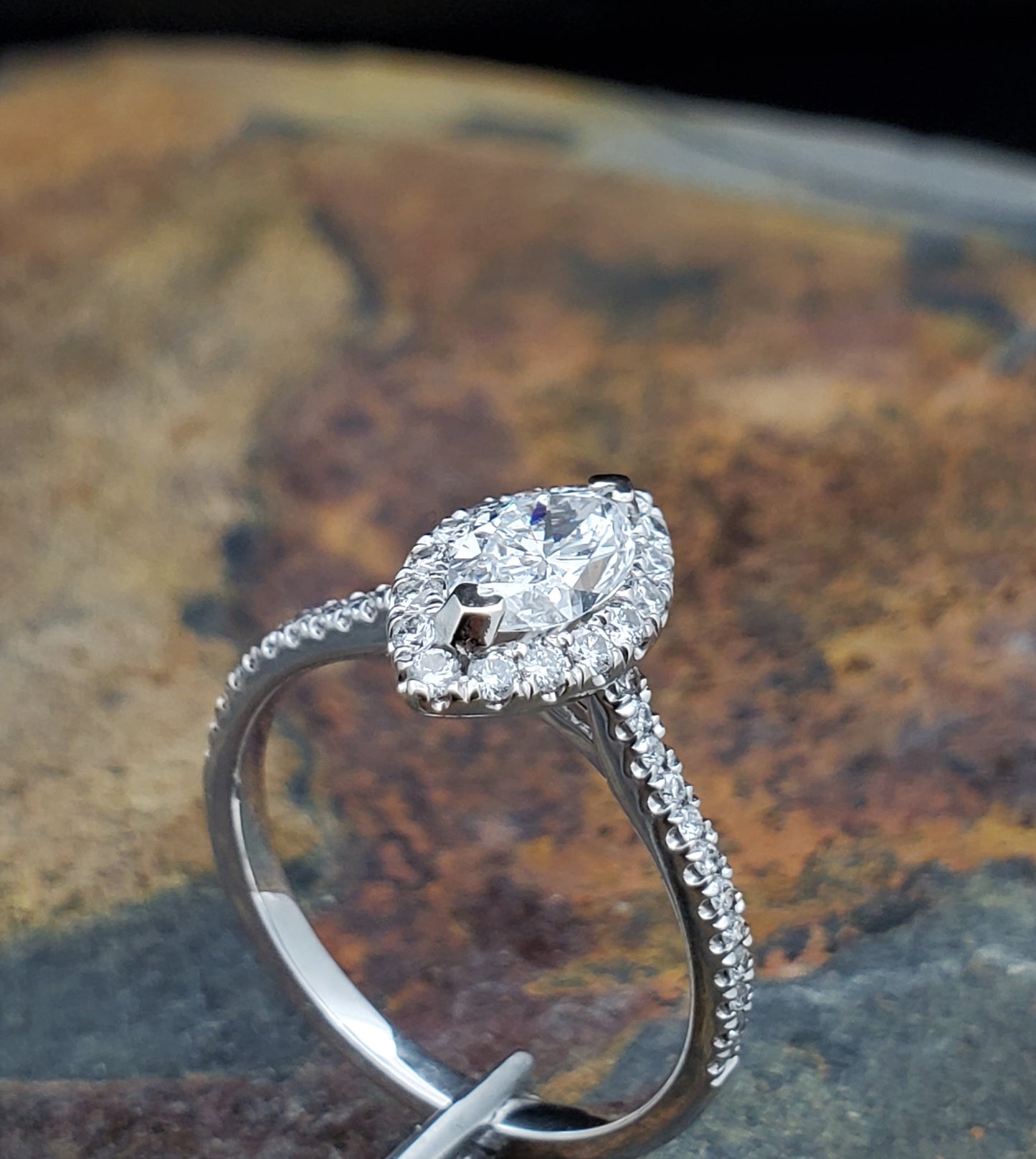 .73 Ct Marquise Diamond Engagement Ring 14K White Gold