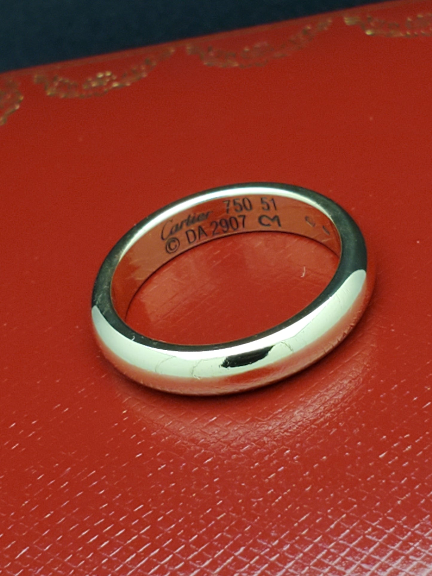 Cartier 18K Yellow Gold 4mm Wide Wedding Band Ring US Size 5.75 Euro Size 51