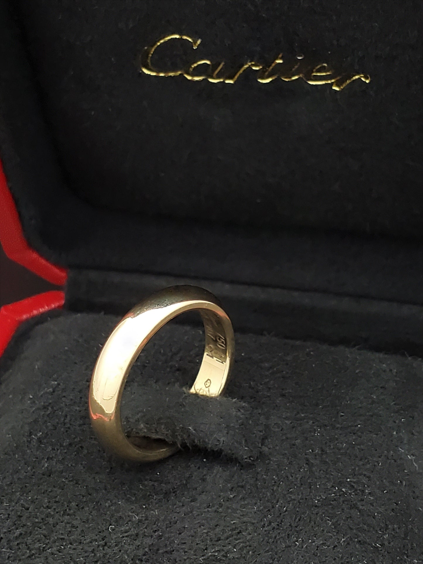 Cartier 18K Yellow Gold 4mm Wide Wedding Band Ring US Size 5.75 Euro Size 51