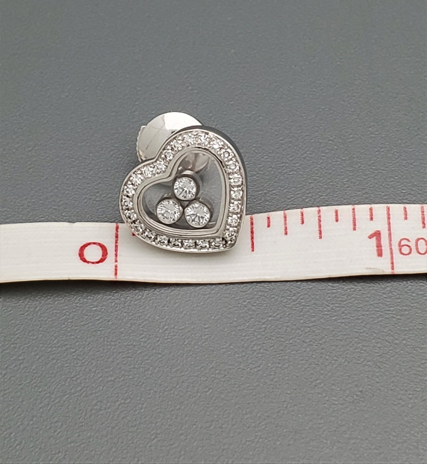 Chopard Happy Diamonds Heart 18K White Gold Pave' Heart Stud Earrings