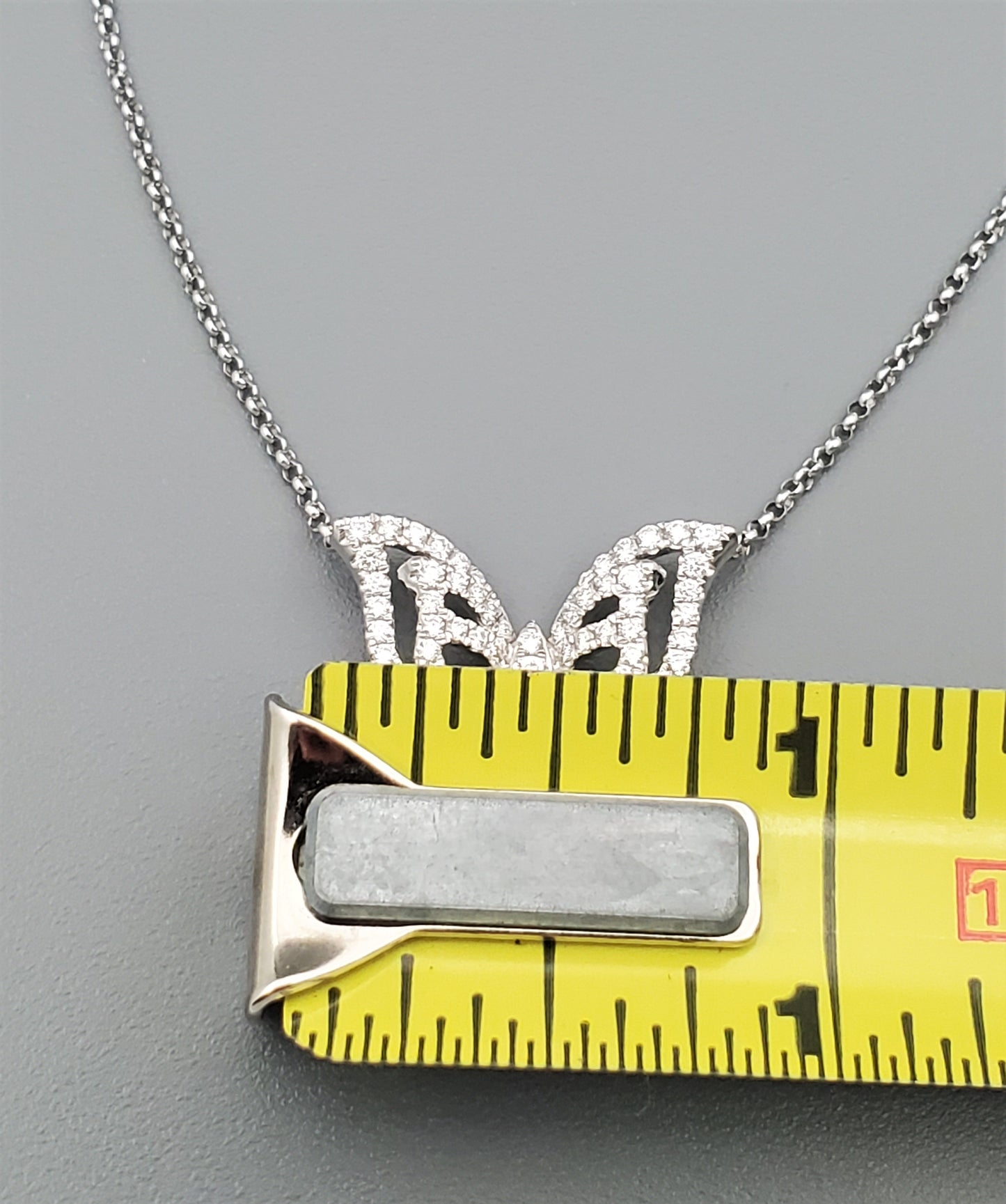 14K White Gold Diamond Butterfly Necklace  .59ctw