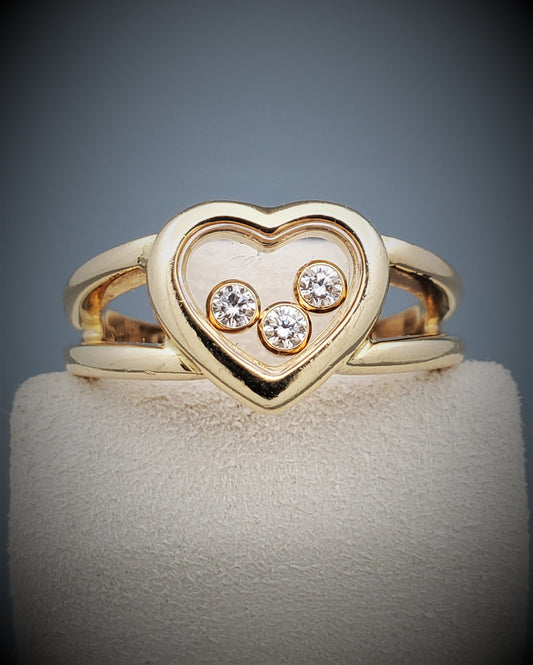 Chopard 18K Yellow Gold  Happy Diamond Heart Ring