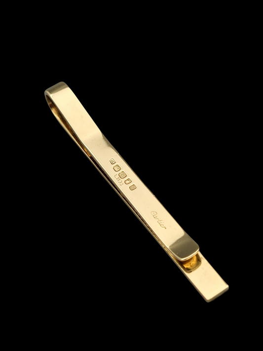 Vintage Cartier 18K Yellow Gold Tie Bar Clip