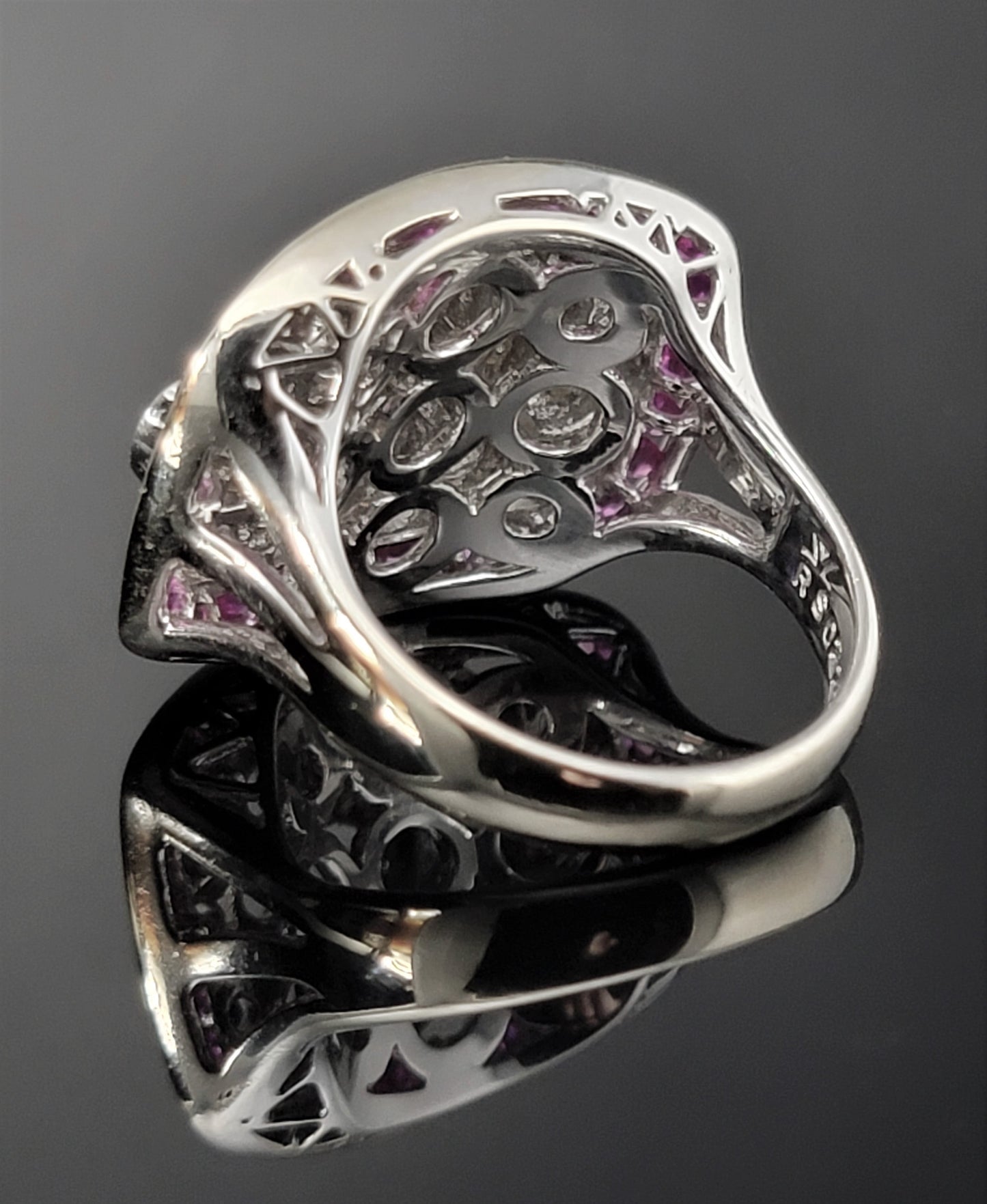 Le Vian 18K White Gold Large Diamond & Ruby Ring