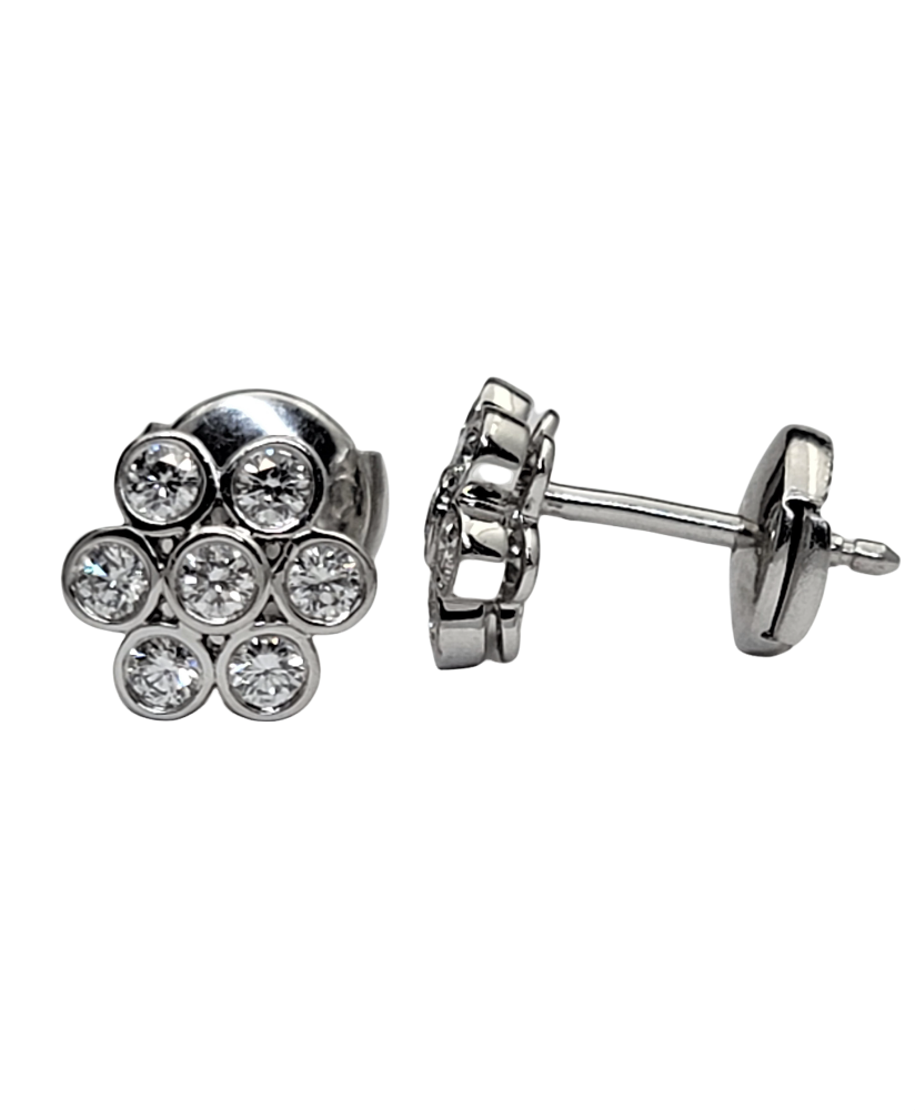 Tiffany & Co. Platinum Diamond Flower Earrings