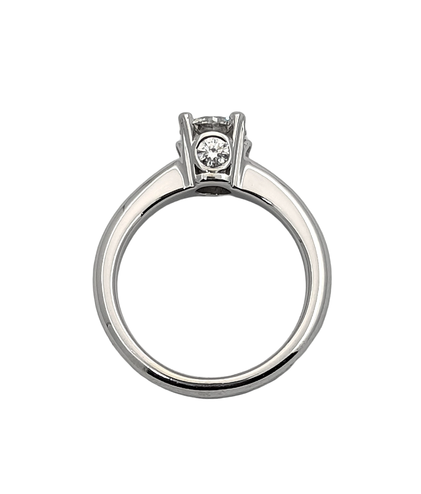 Natural Round Diamond Engagement Ring 0.91 Carat