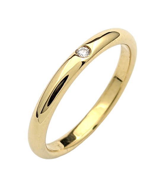 Tiffany & Co. Elsa Peretti Diamond Band Stacking Ring 18K Yellow Gold
