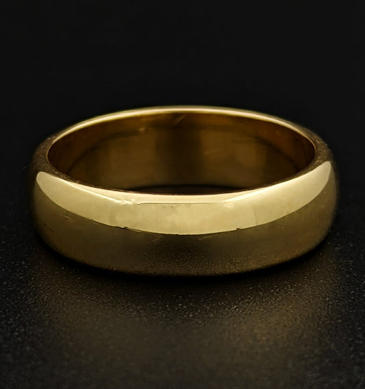 18K Solid Yellow Gold Band Ring