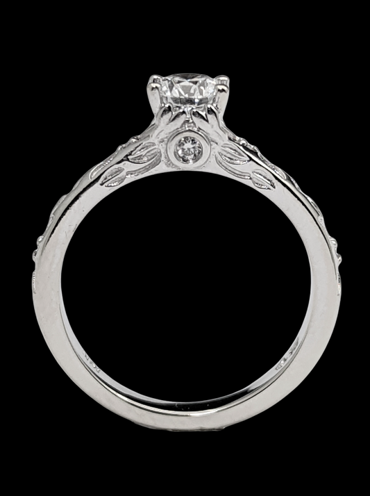 0.43 Carat D/VVS2 Super Ideal Cut Diamond Engagement Ring 18K GIA