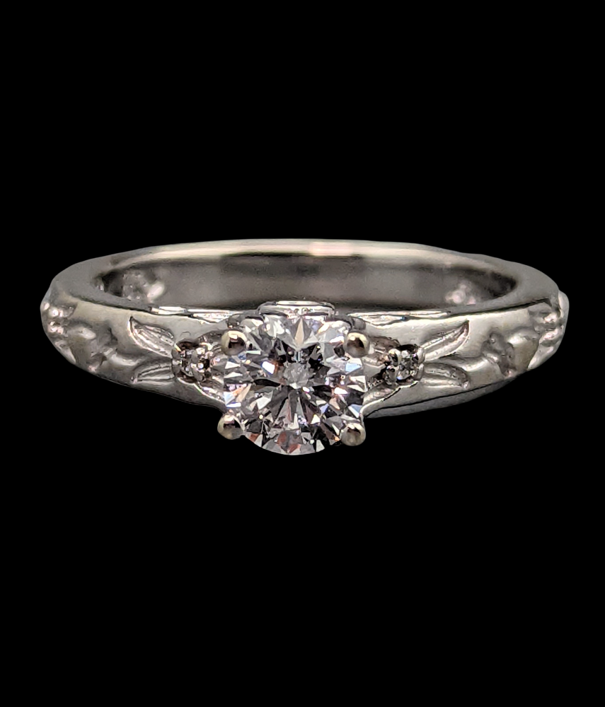 0.43 Carat D/VVS2 Super Ideal Cut Diamond Engagement Ring 18K GIA
