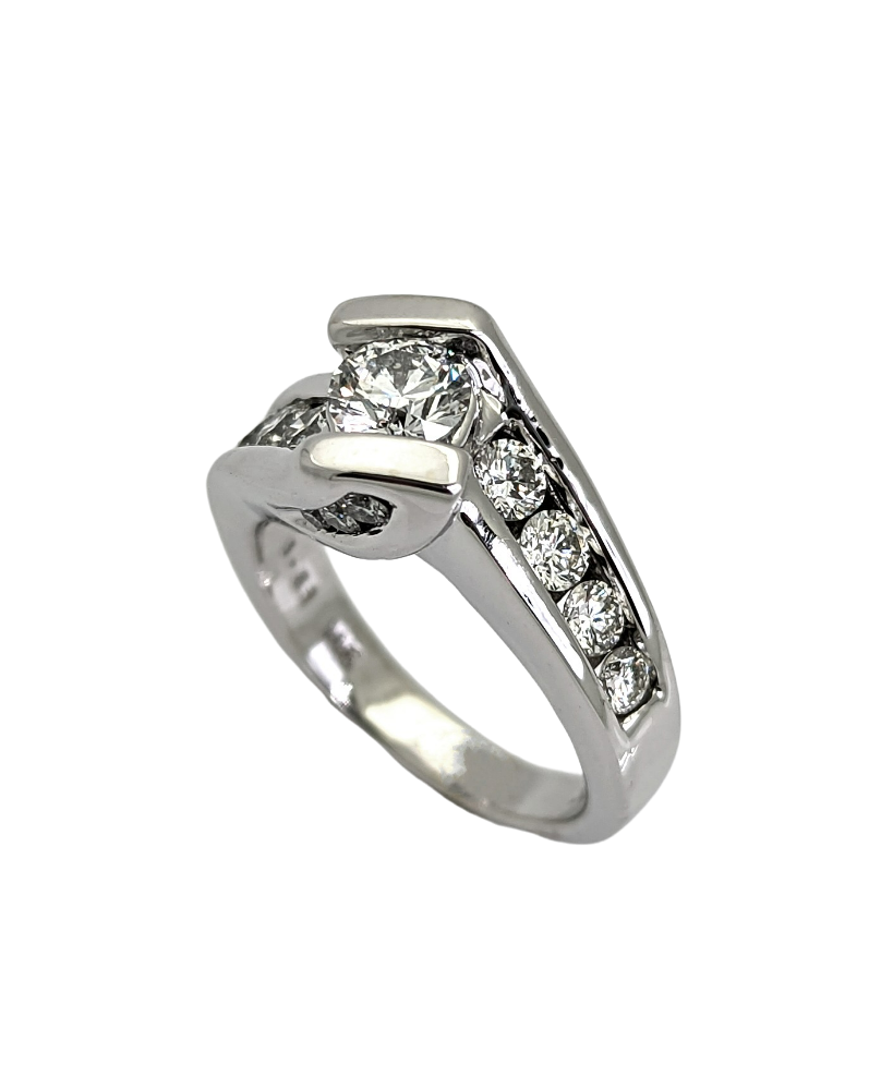 1/2 Carat Diamond Engagement Ring 14K White Gold