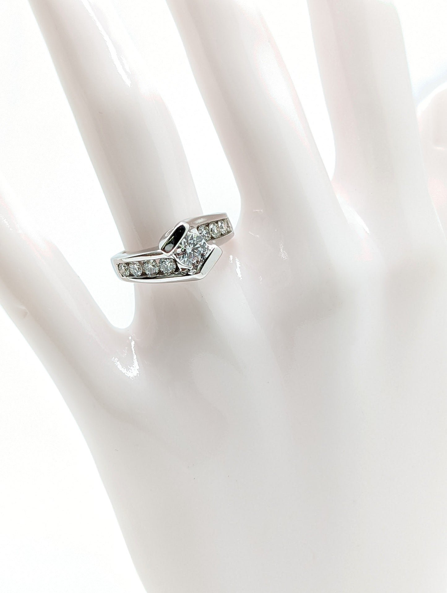 1/2 Carat Diamond Engagement Ring 14K White Gold