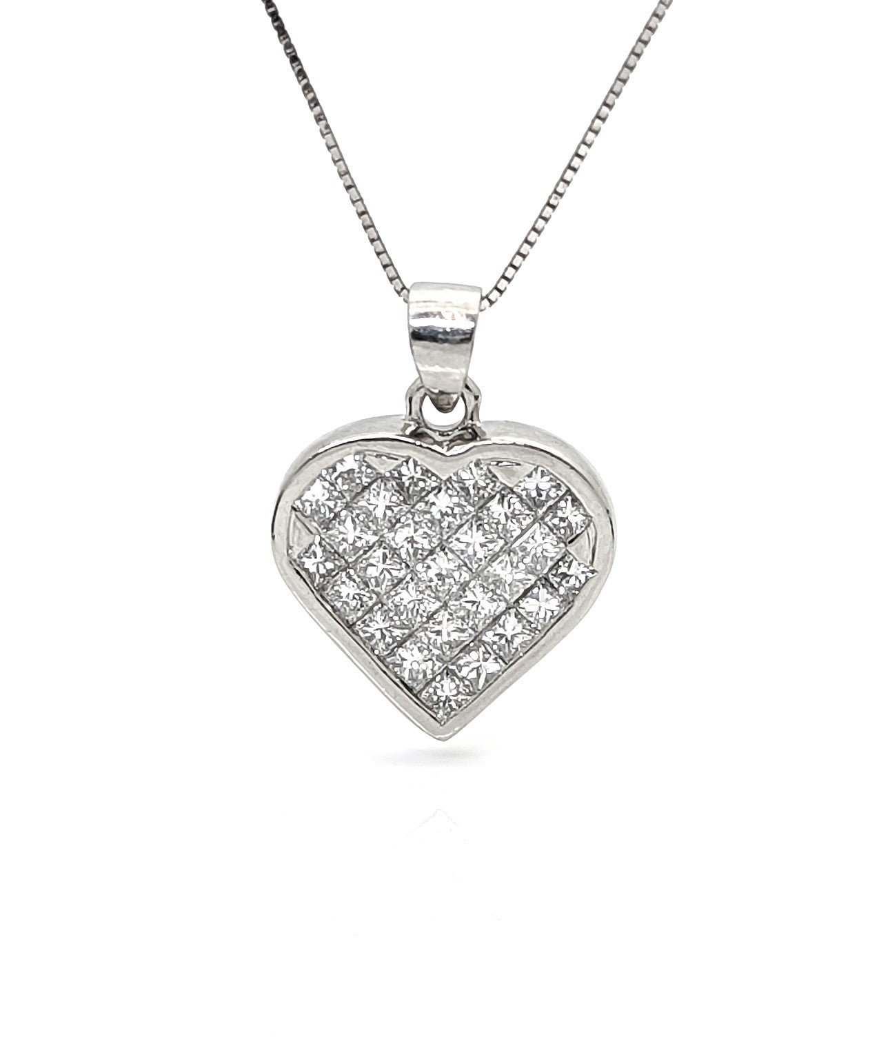 Diamond Heart Pendant in Platinum