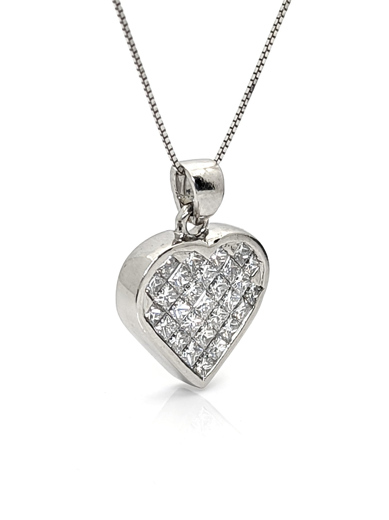 Diamond Heart Pendant in Platinum