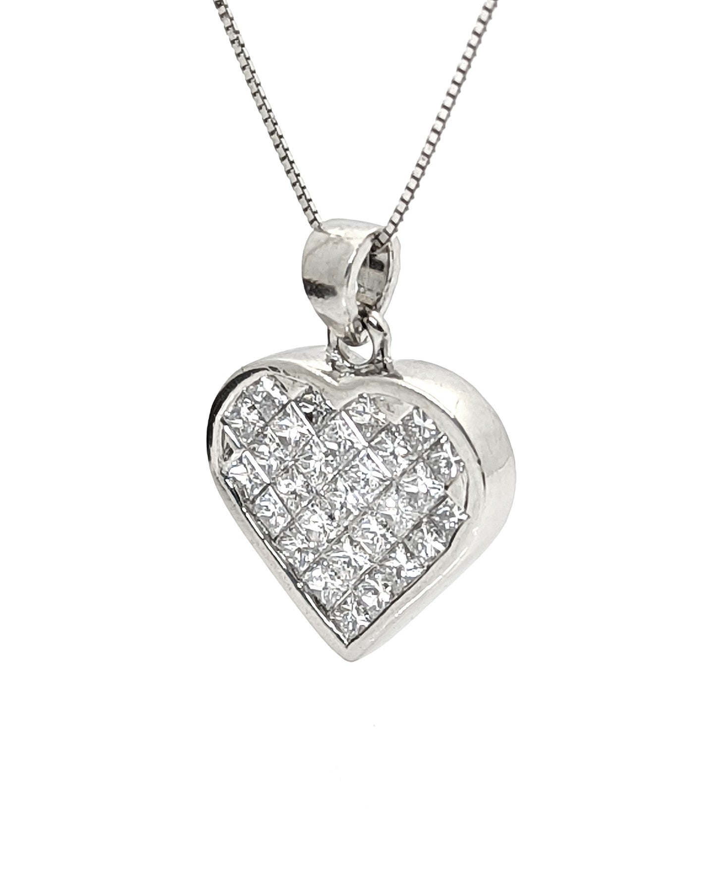 Diamond Heart Pendant in Platinum
