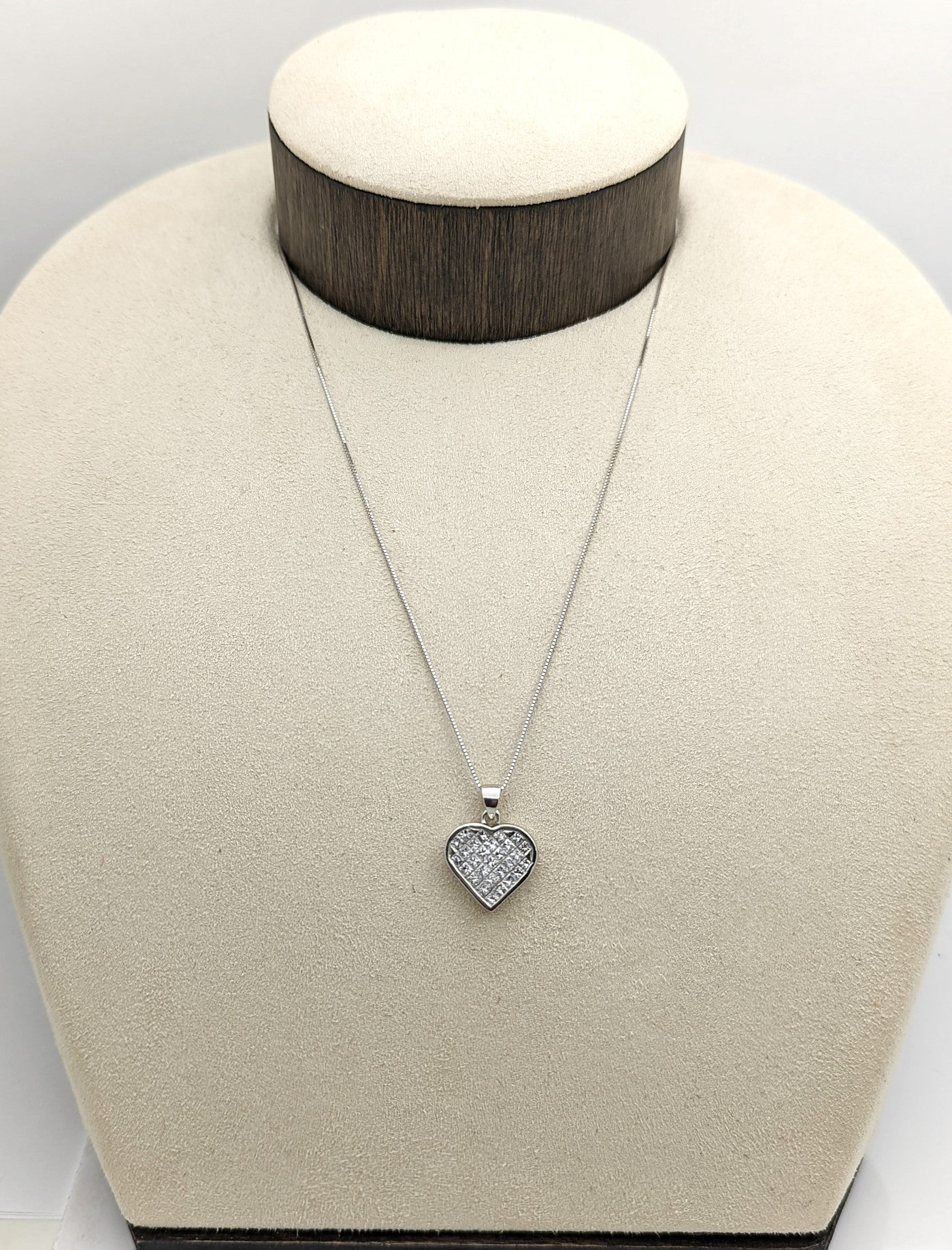 Diamond Heart Pendant in Platinum