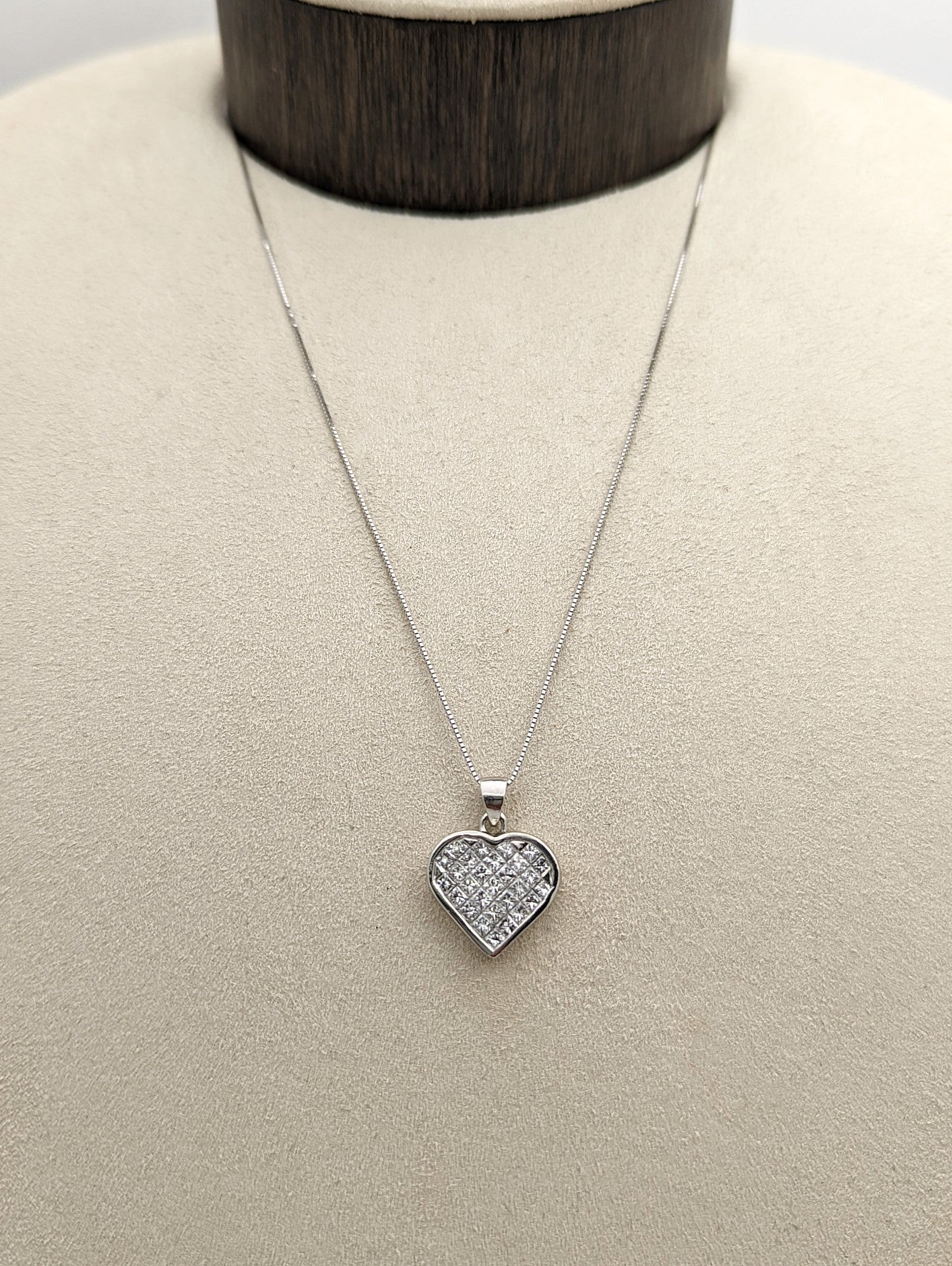 Diamond Heart Pendant in Platinum