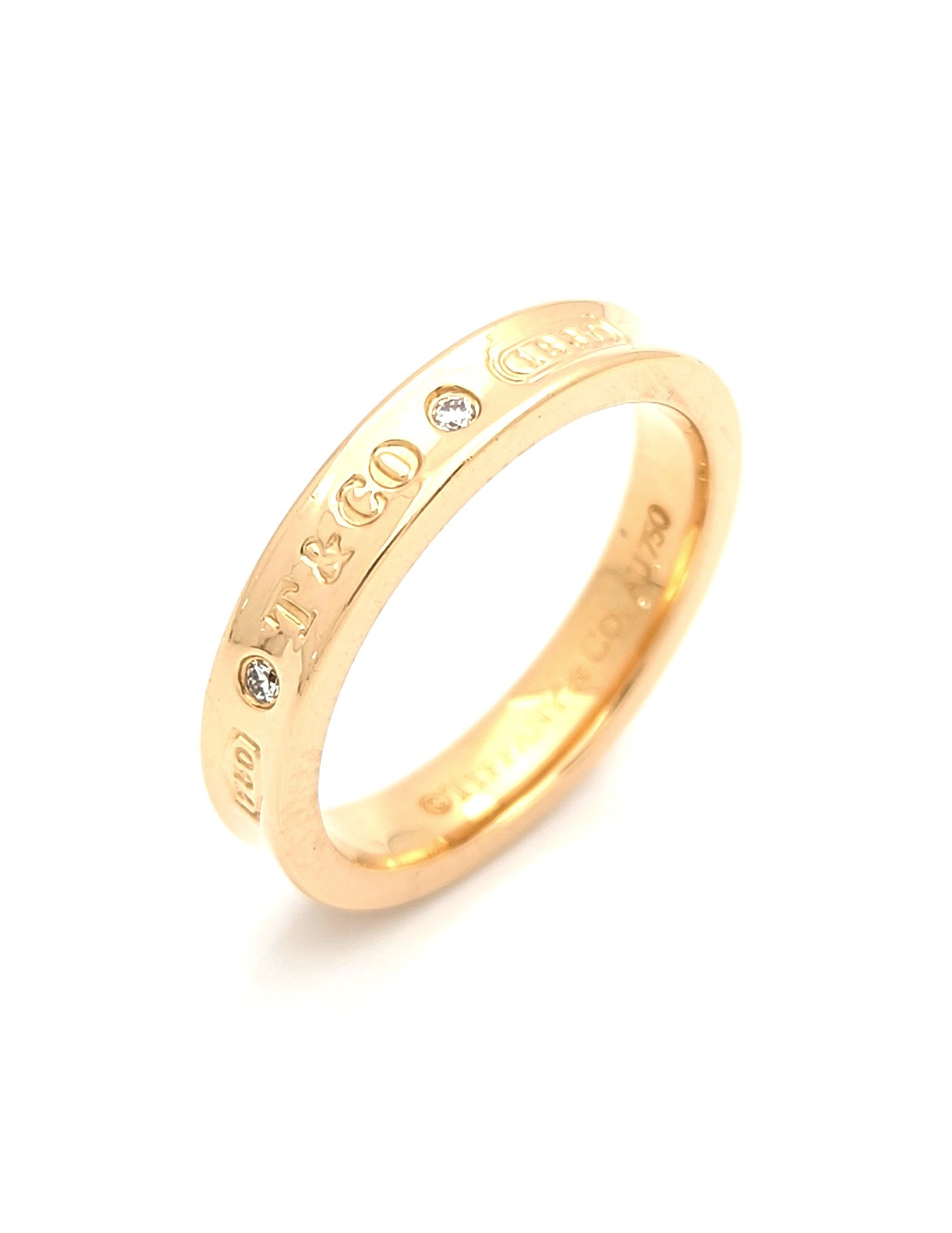 Tiffany & Co. 18K Rose Gold Diamond Band Ring 1837