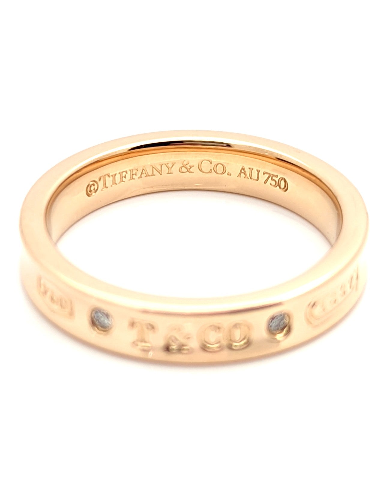 Tiffany & Co. 18K Rose Gold Diamond Band Ring 1837
