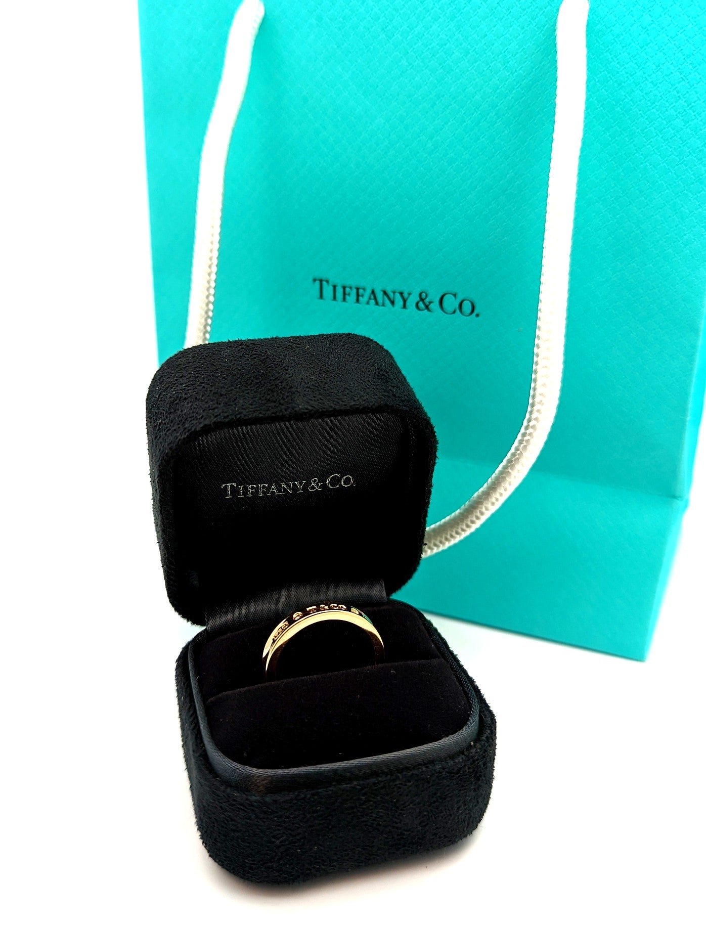 Tiffany & Co. 18K Rose Gold Diamond Band Ring 1837
