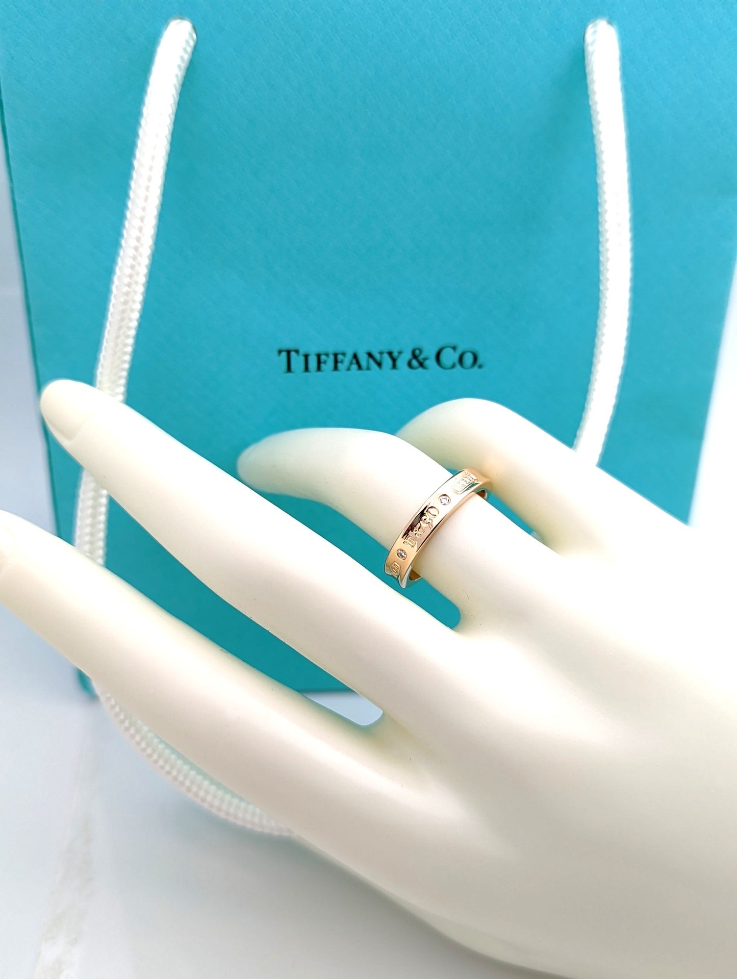 Tiffany & Co. 18K Rose Gold Diamond Band Ring 1837